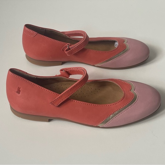 Lindo Girls’ Leather Coral & Pink Mary Jane Shoes - Picture 4 of 16